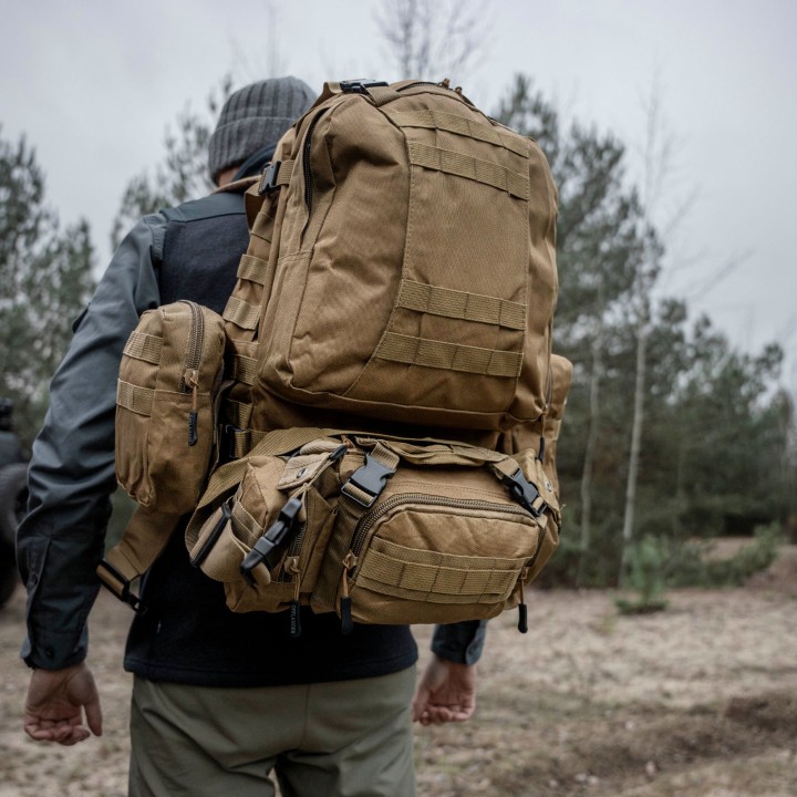 OFFLANDER PLECAK TURYSTYCZNY SURVIVAL COMBO 38L KHAKI