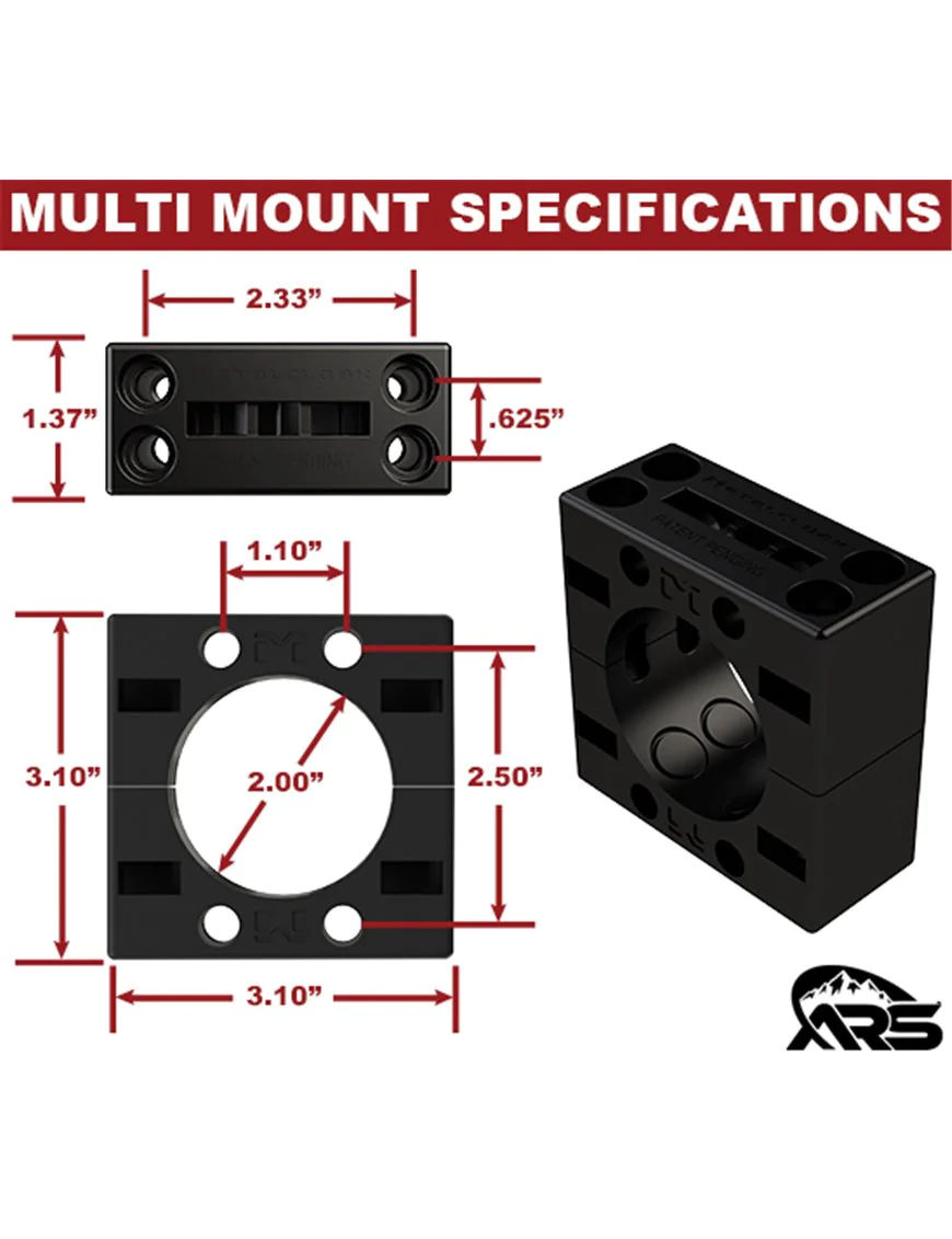 RotoPax Drop Bracket, Multi-Mount System, 2" Tube