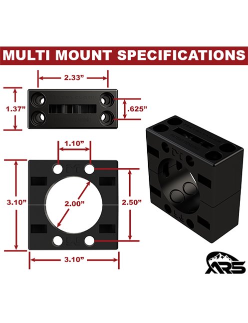 Mocowanie Rotopax do rurki 2" 50mm Metacloak Multi-mount system Mocowanie Rotopax do rurki 2" 50mm Metacloak Multi-mount system