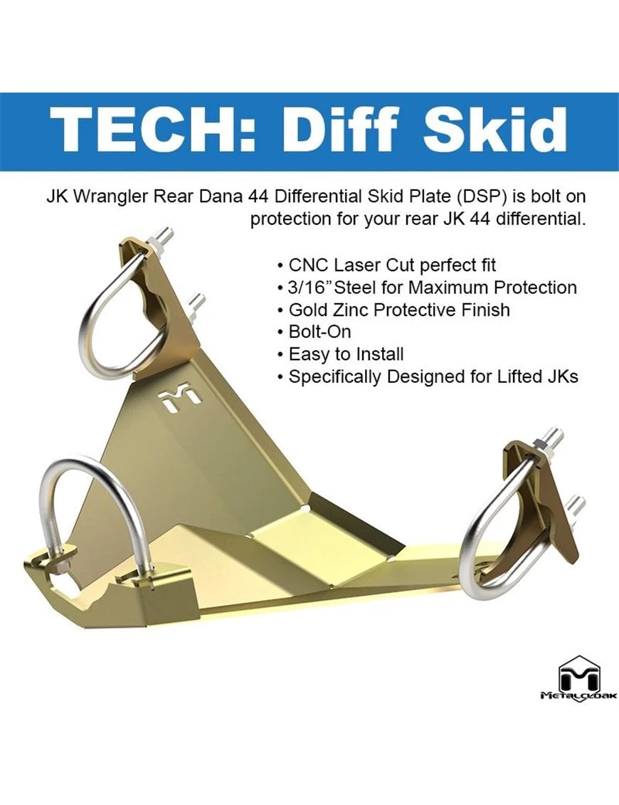 JK Wrangler Rear Dana 44 Differential Skid Plate (DSP)