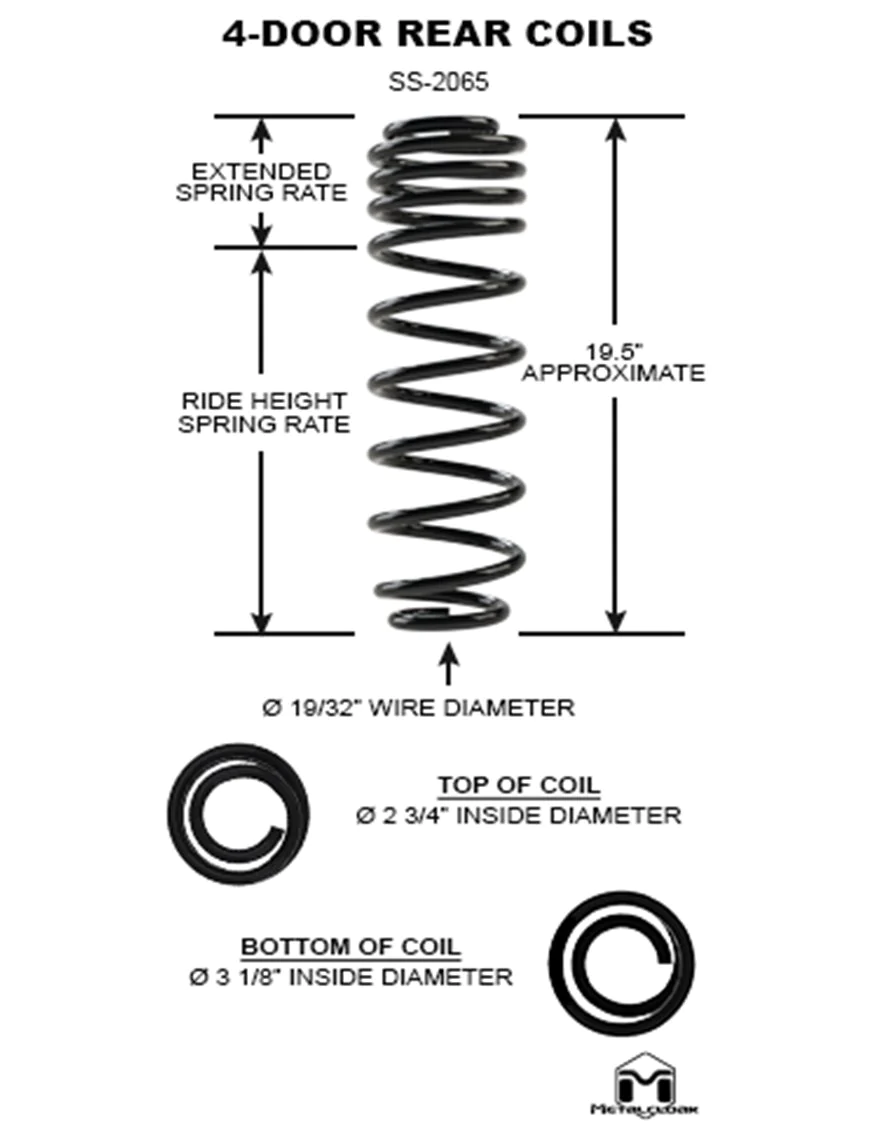 JL Wrangler True Dual Rate™ Coils, 4-Door 3.5" / 2 Door 4.5", Rear, Pair