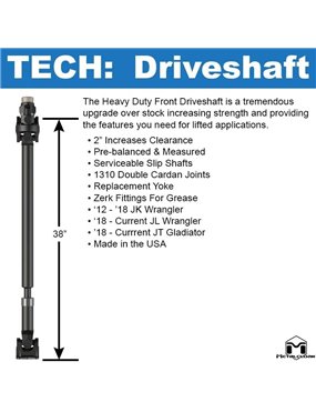 JK JL JT Front Driveshaft 12-18 Automatic Trans JK All '18 - Current JL/JT