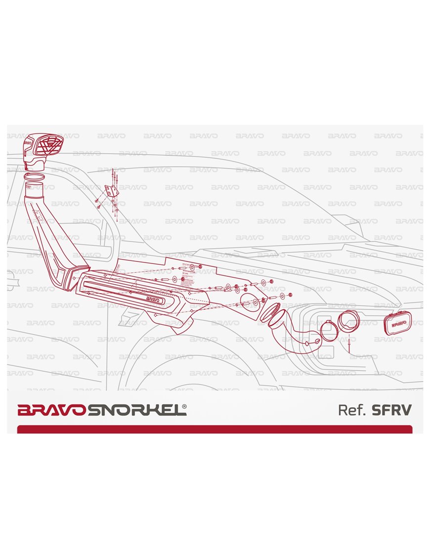 Bravo Snorkel FORD RANGER RAPTOR 2023+ Diesel Biturbo 2.0 3,0 V6