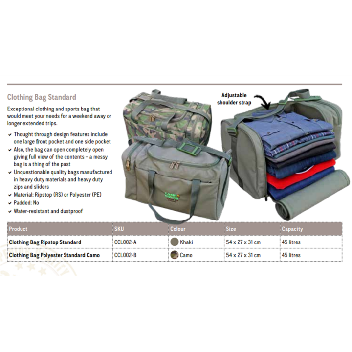 45L Torba Camp Cover 100% otwarcia bagażowego
