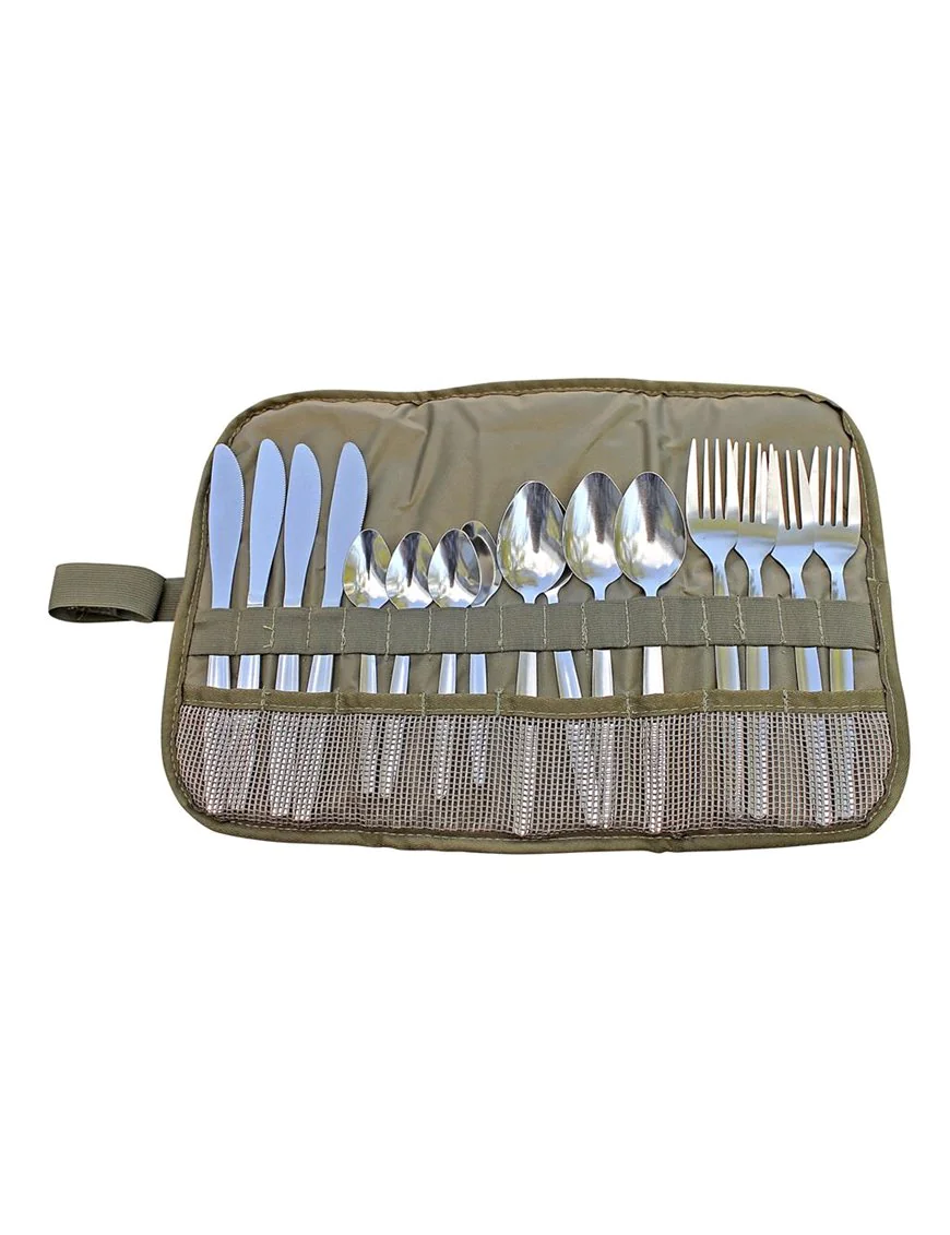 CAMP COVER CUTLERY ROLL-UP COMPACT 4-SET (INCL. CUTLERY)