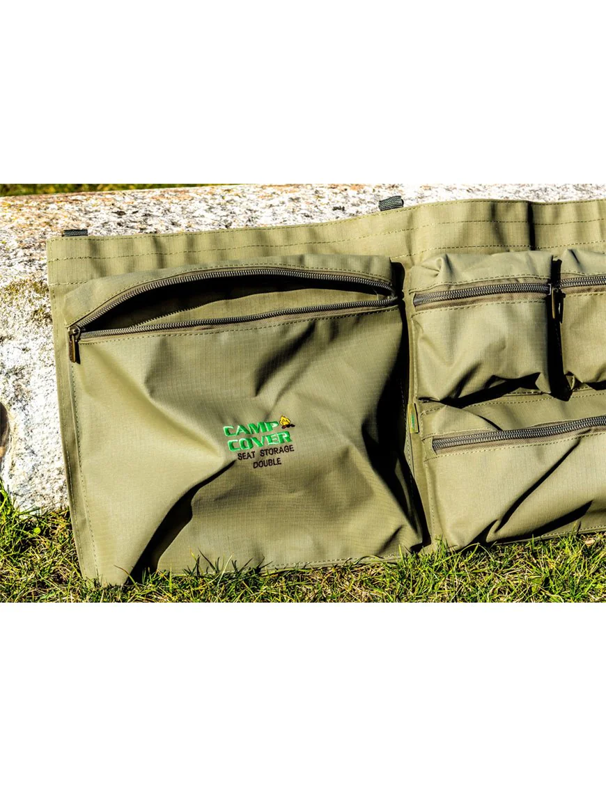 CAMP COVER SEAT STORAGE BAG DOUBLE, KHAKI