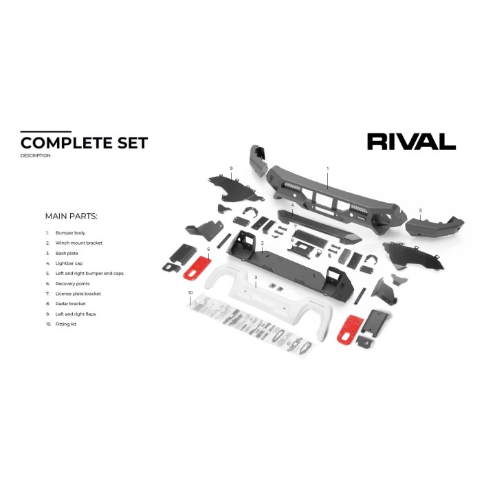 Zderzak Ford Ranger Raptor 2022- Rival 4x4 aluminiowy