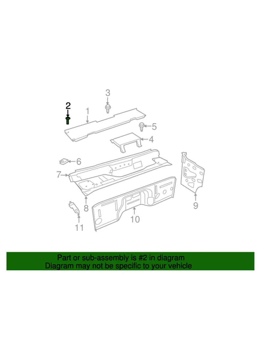 Cowl Grille Screw - Mopar (06509190AA)