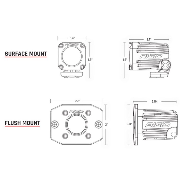 Rigid Ignite Flood Black Flush Mount LED