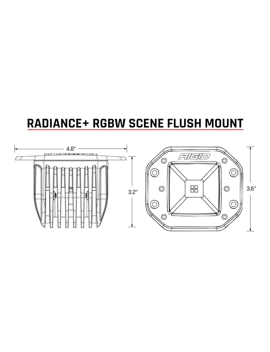 Komplet dwóch lamp Rigid Radiance RGBW