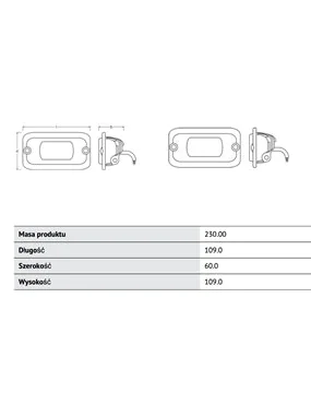 Flush mount WL VX100-FL OSram RED