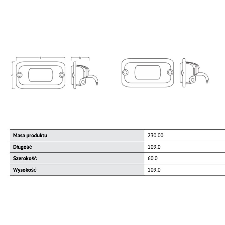 Osram lampa do zabudowy RED Flush mount WL VX100-FL Bliski zasięg
