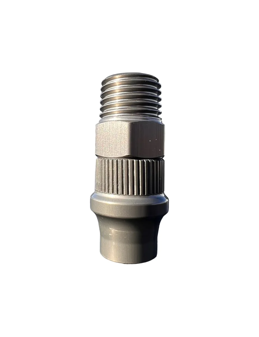 CRS HOSE END FITTING - 3/8" ID TO 1/4" NPT W/ COVER NUT