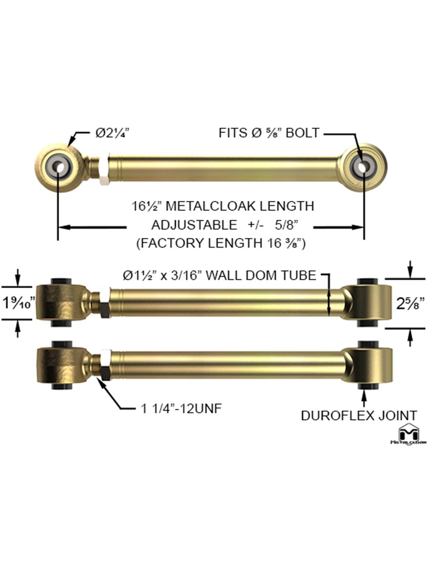 Wahacze tylne górne Jeep JT Gladiator Metalcloak Duroflex