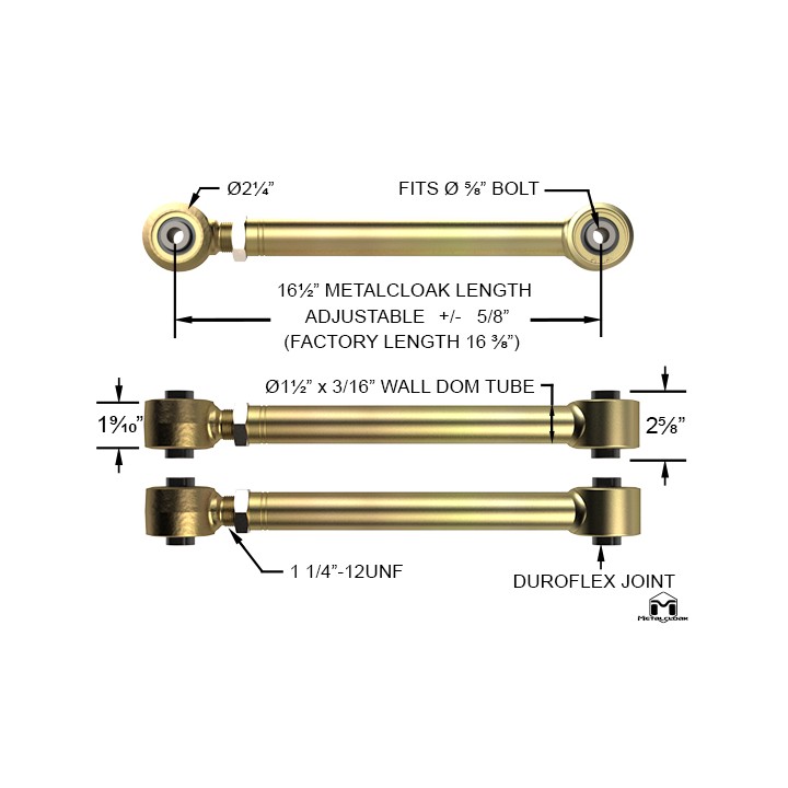 Wahacze tylne górne Jeep JT Gladiator Metalcloak Duroflex