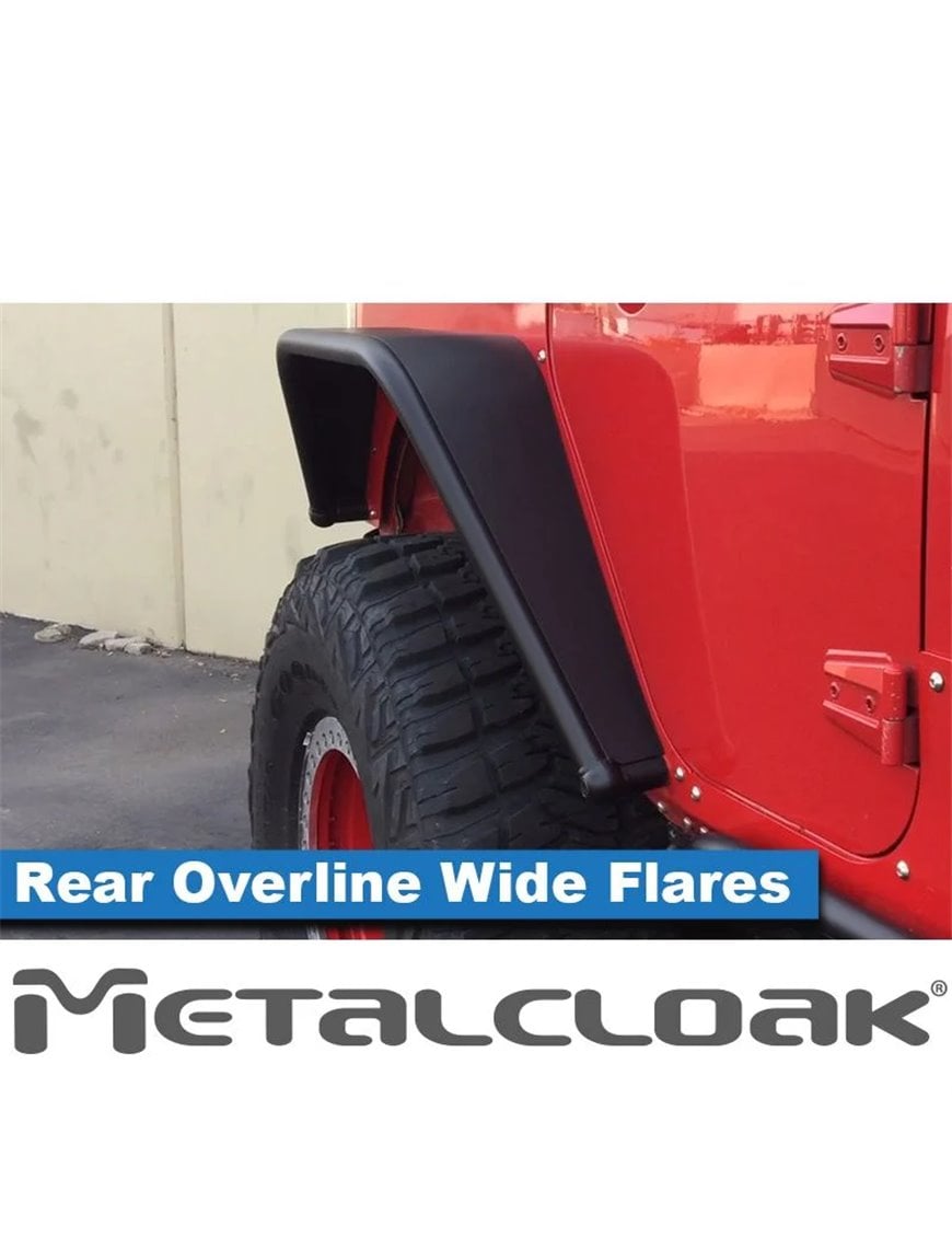 Overline Hi-Clearance Dovetailed & Removable Rear Flare, Wide Edition, Pair, JK