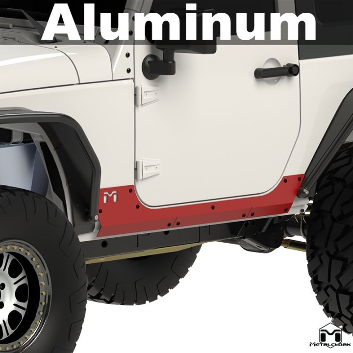 Osłony progów Jeep Wrangler JK 2D Metalcloak aluminiowe ExoSkin