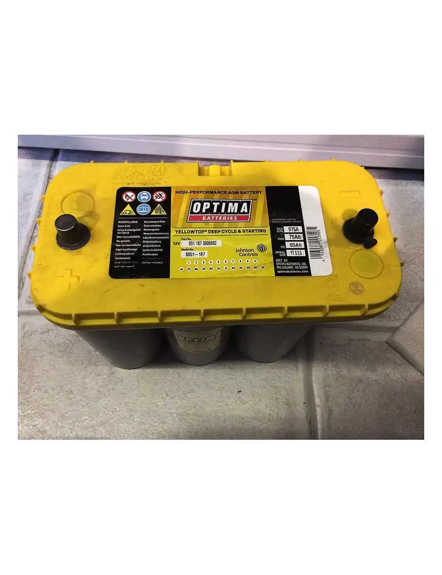 Battery Optima Yellow Top 75Ah 1125A YT S 5.5 851187000