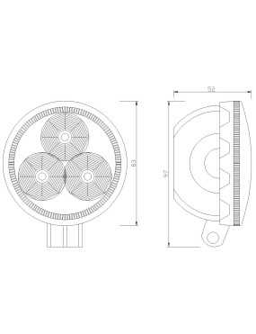 Lampa robocza 3x LED flood