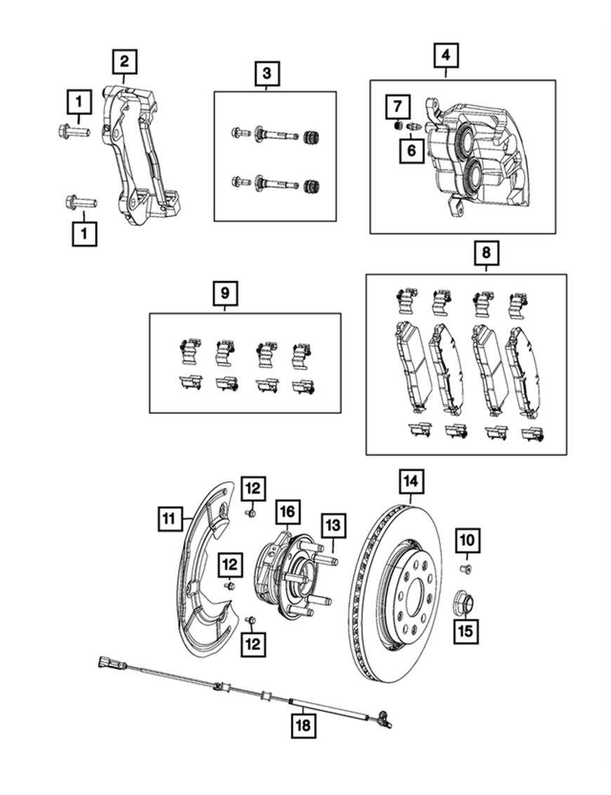 Śruba tarczy hamulcowej Jeep Wrangler JL JLU 6512156AA