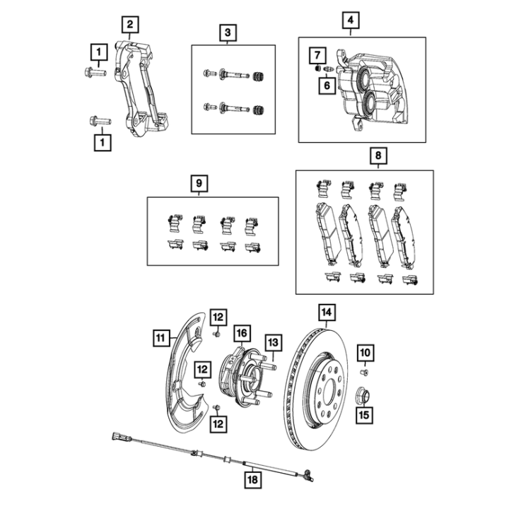 Śruba tarczy hamulcowej Jeep Wrangler JL JLU 6512156AA