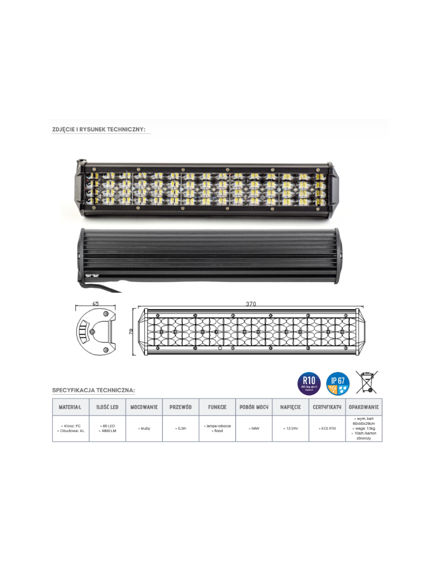 Panel LED 60 x LED