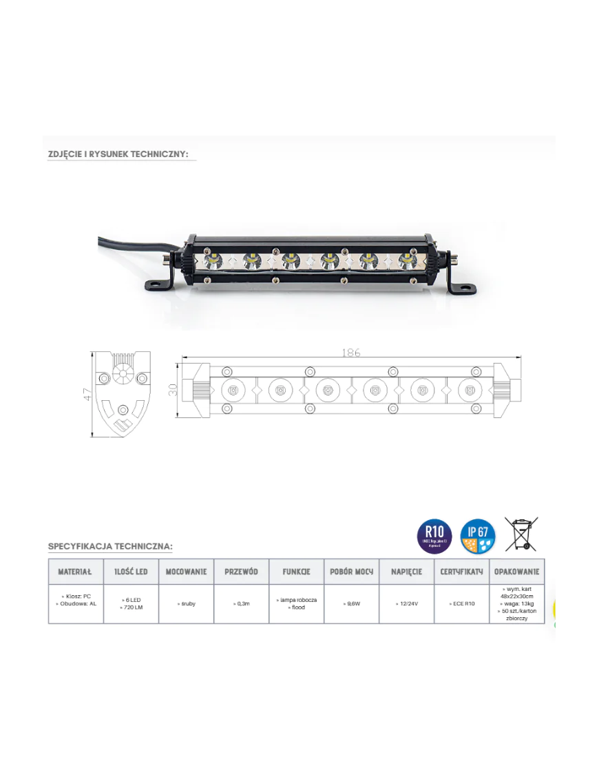 LED Panel 6 x LED KMR14