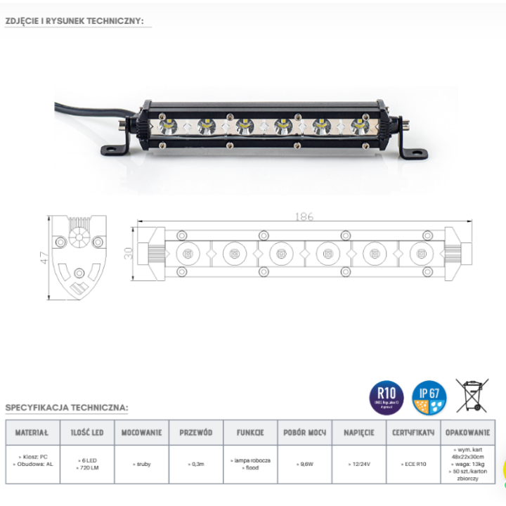 Panel LED 6 x LED KMR14 - ujęcie 2