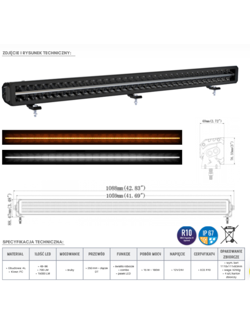 Panel LED BEZEL-LESS 4896 LED pasek DT KMR13 | Szekla4x4.pl Panel LED BEZEL-LESS 4896 LED pasek DT KMR13 | Szekla4x4.pl