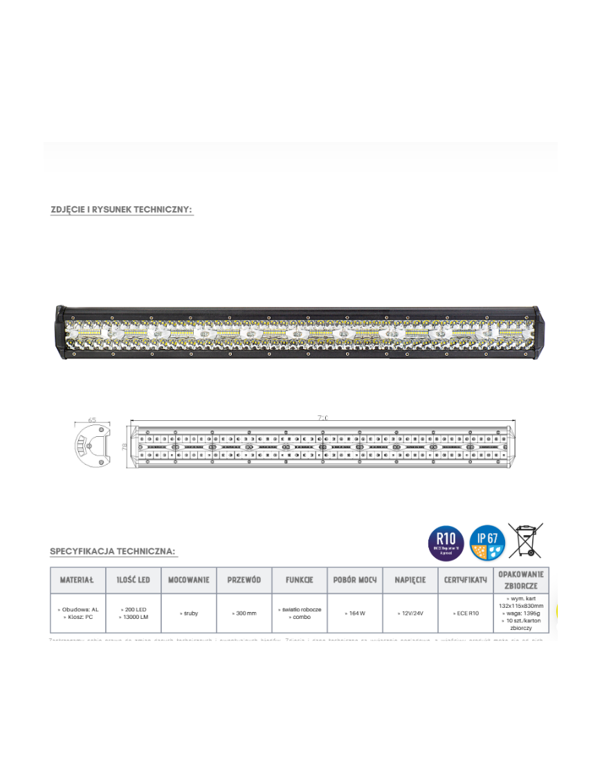 Panel LED 200 x LED