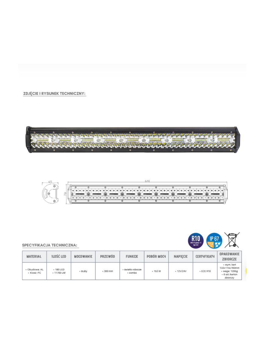 Panel LED 180 x LED