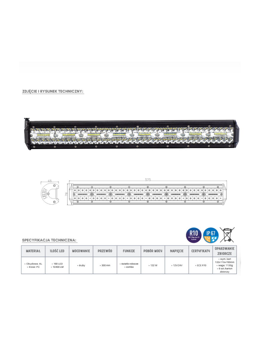 Panel LED 160 x LED