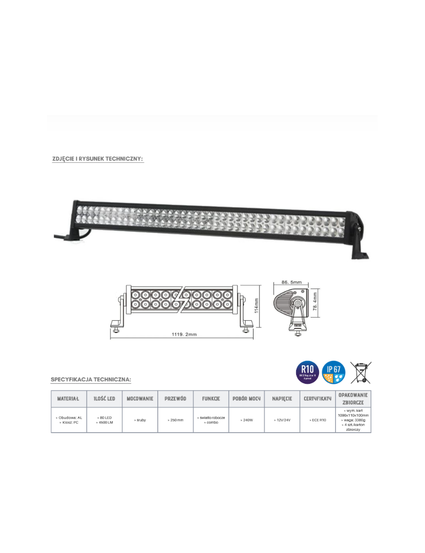 Panel LED 80 x LED