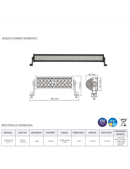 Panel LED 60 x LED KMR3 | Szekla4x4.pl Panel LED 60 x LED KMR3 | Szekla4x4.pl