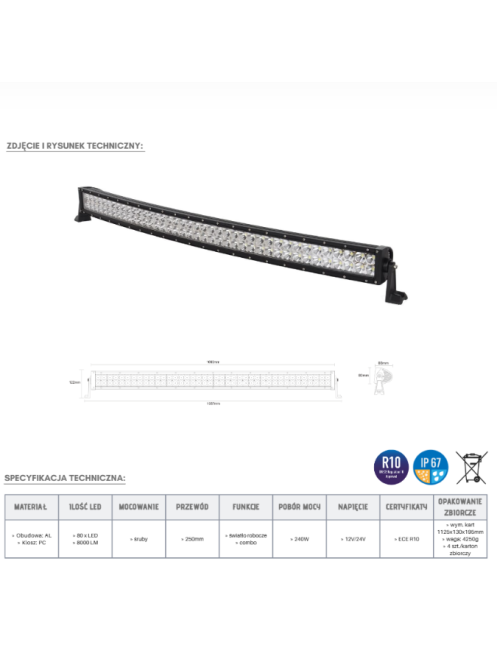 Panel LED 80 x LED łuk KMR2 | Szekla4x4.pl Panel LED 80 x LED łuk KMR2 | Szekla4x4.pl