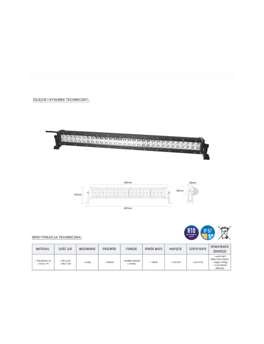 Panel LED 60 x LED