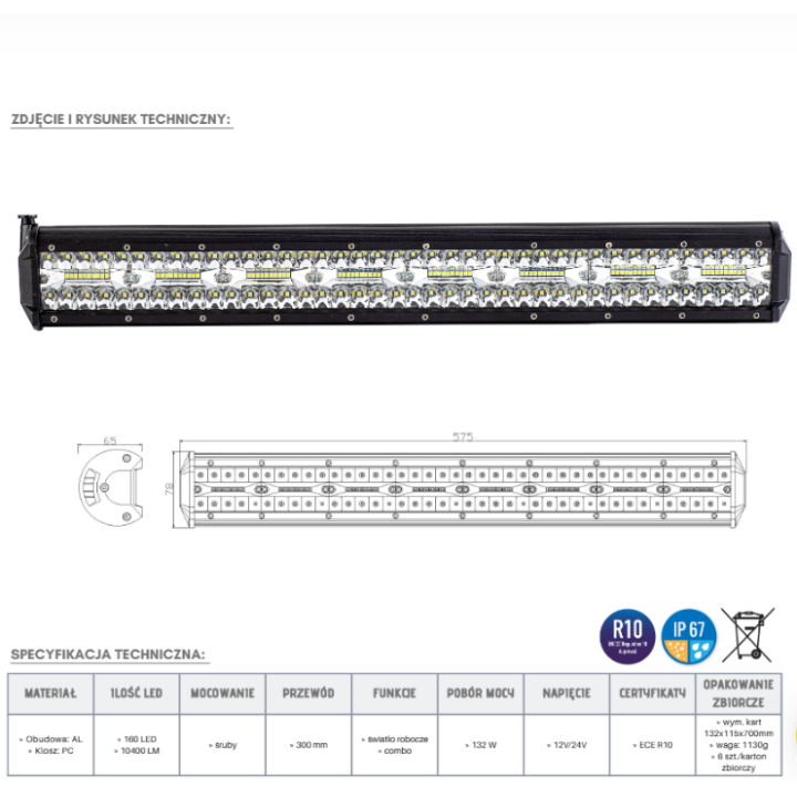 Panel LED 160x LED 10400lm 57.5 cm - ujęcie 3