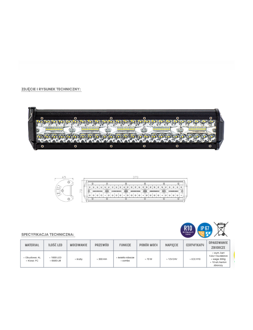 Panel LED 100 x LED