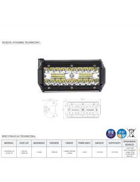 Panel LED 40 x LED KMR11 | Szekla4x4.pl