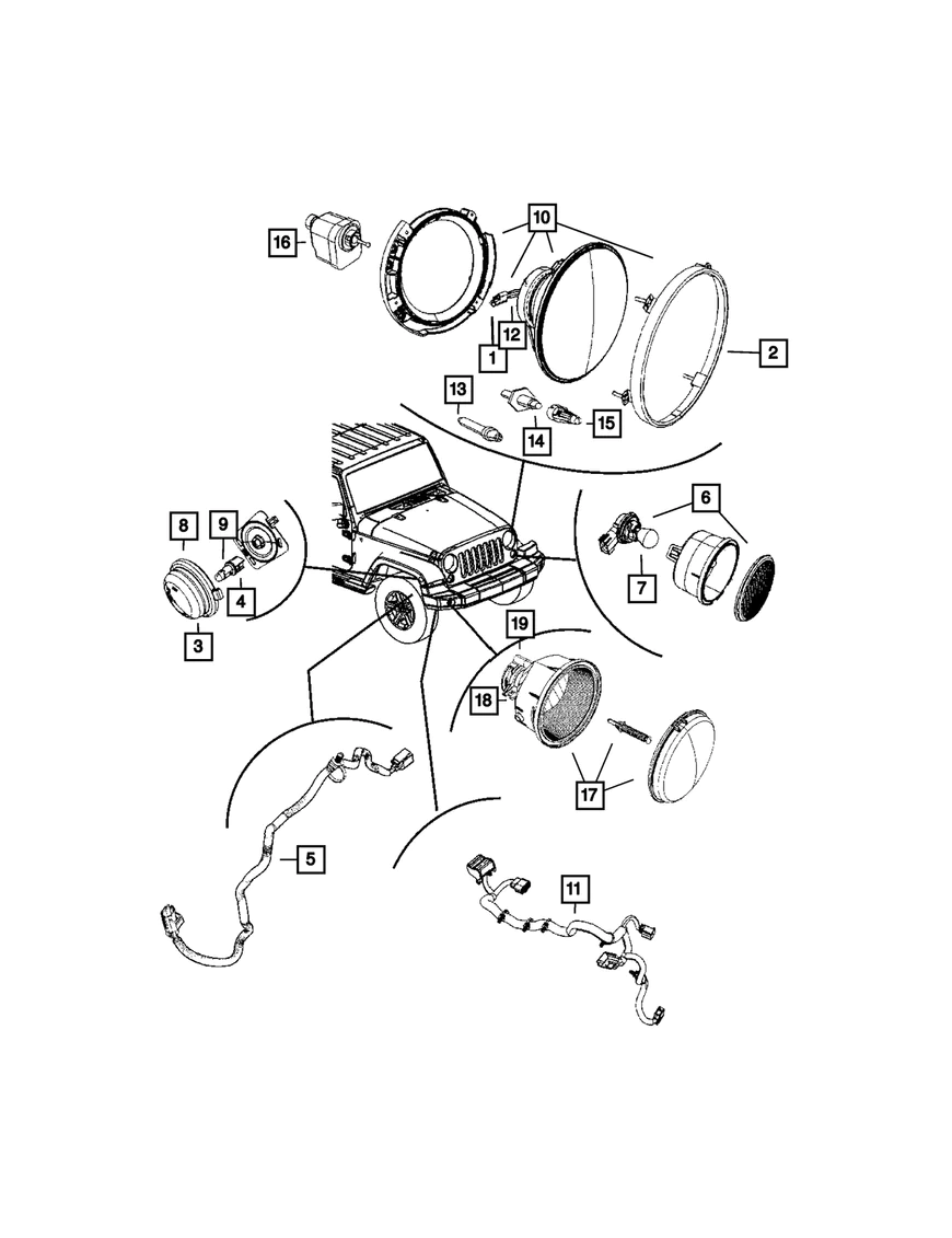 68003772 Ramka lampy 7 calowej Jeep Wrangler JK | Szekla4x4.pl