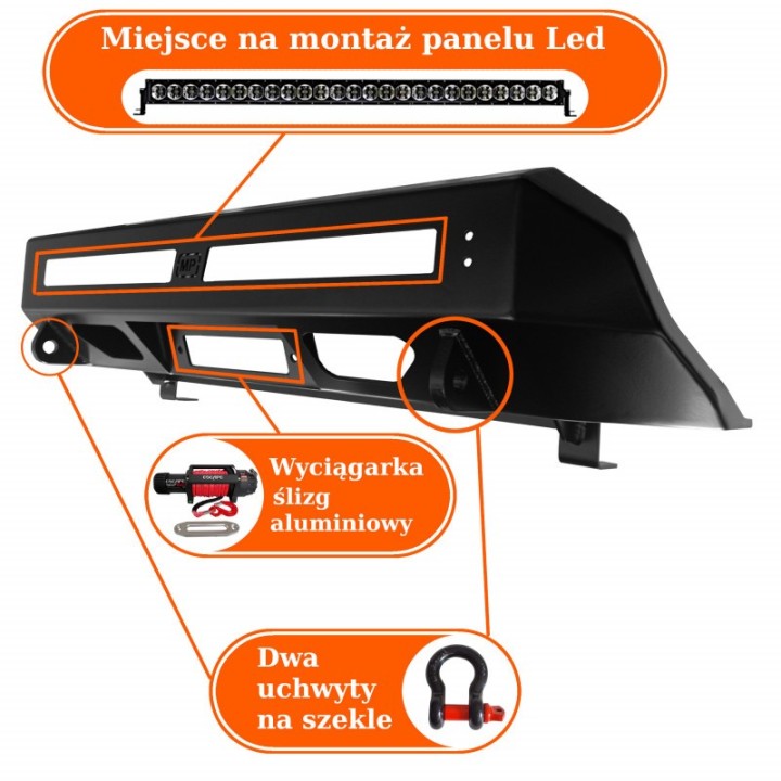 Płyta montażowa HD wyciągarki z integrowaną płyta czołową Toyota TACOMA - ujęcie 4