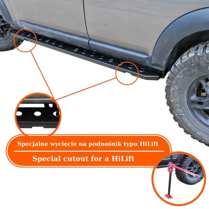 Progi boczne otworowe do Toyota TACOMA rock slider
