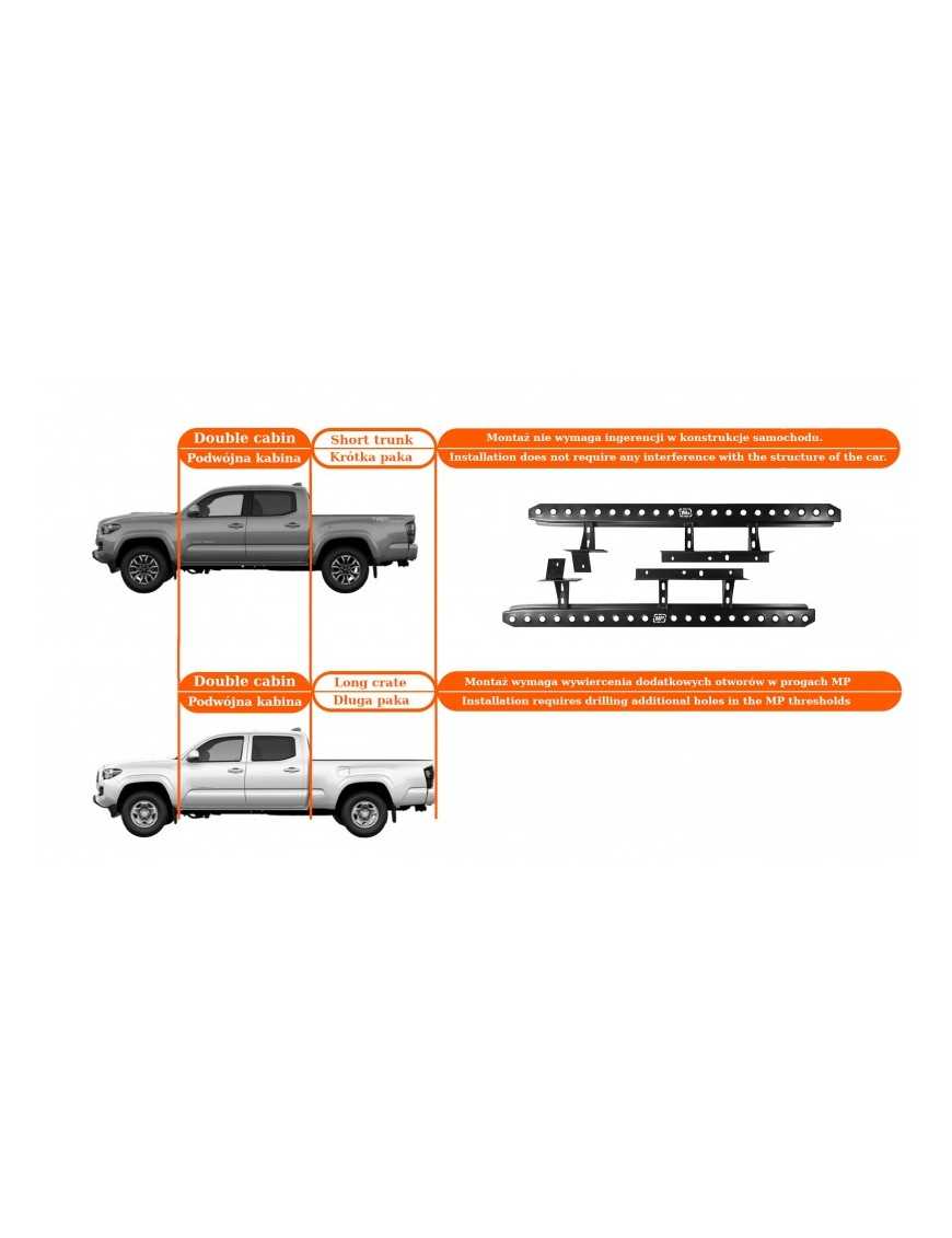 Side sills for Toyota TACOMA rock slider