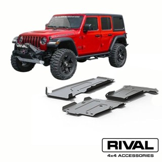 Zestaw osłon spodu Jeep Wrangler JL skrzynia-silnik-zbiornik paliwa 2.0 3.6 RIVAL 4x4 Osłony i zderzaki