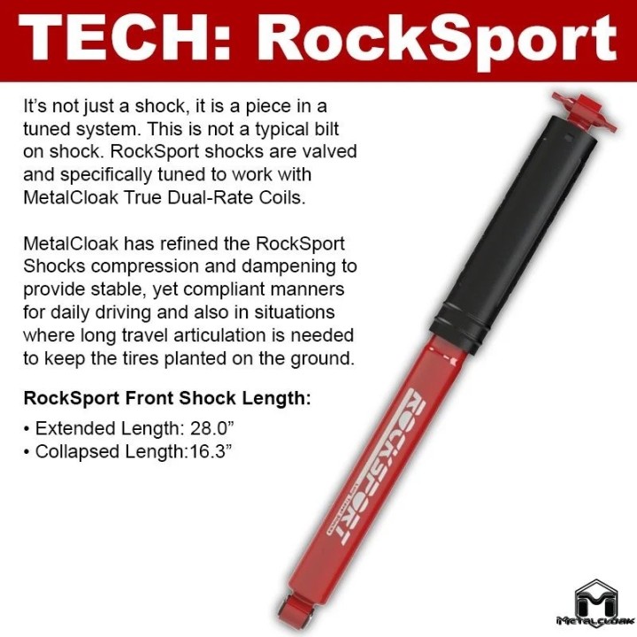 Komplet tylnych amortyzatorów 2,5-5,5" Rocksport Jeep Wrangler JK Metalcloak - ujęcie 4