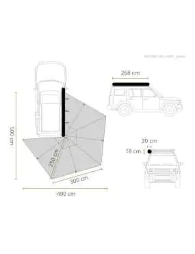 OFFLANDER SELF-SUPPORTING AWNING BATWING 270 L SAND RIGHT 2.5 M