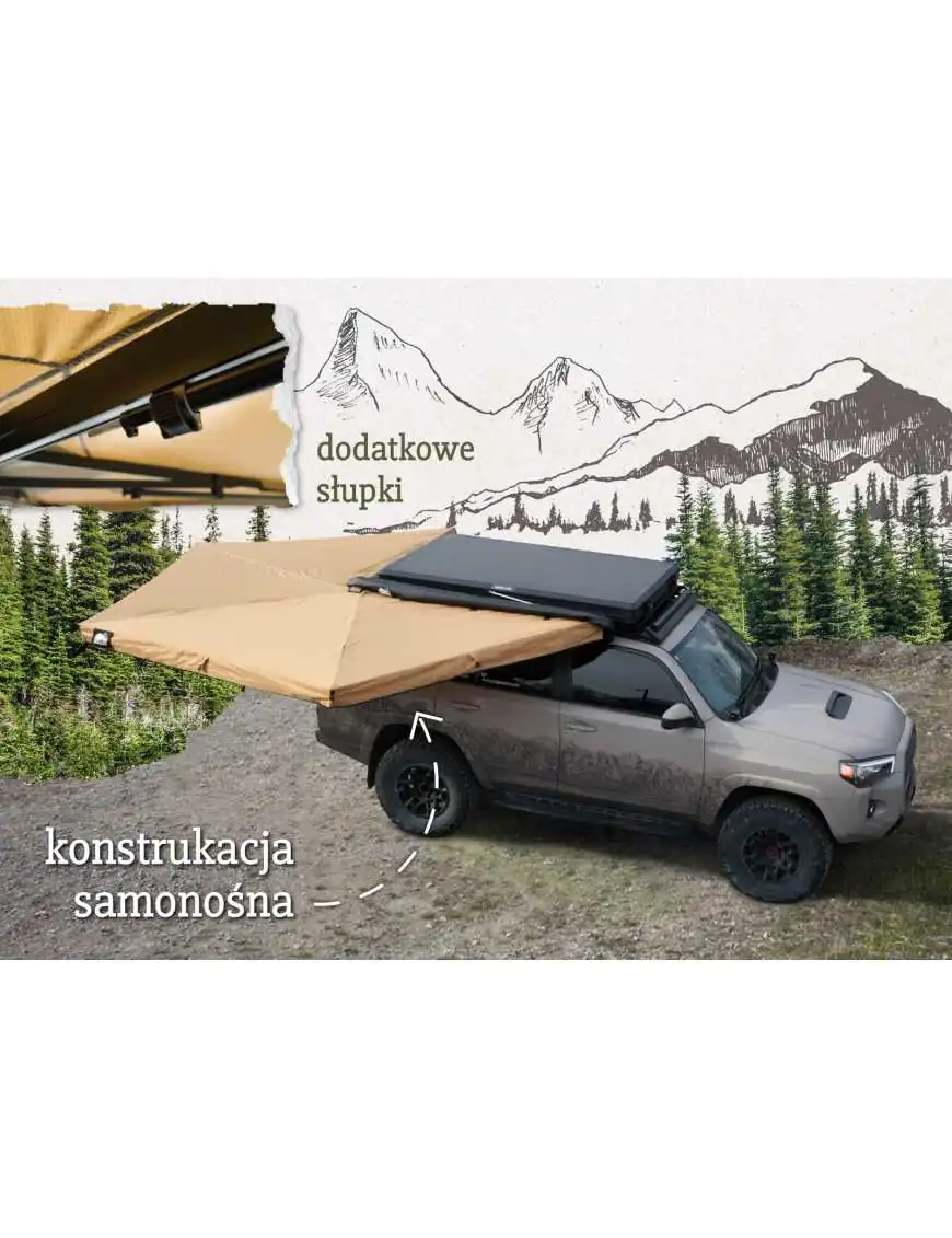 OFFLANDER MARKIZA SAMONOŚNA BATWING 270 L SAND PRAWA 2.5 M | Szekla4x4.pl