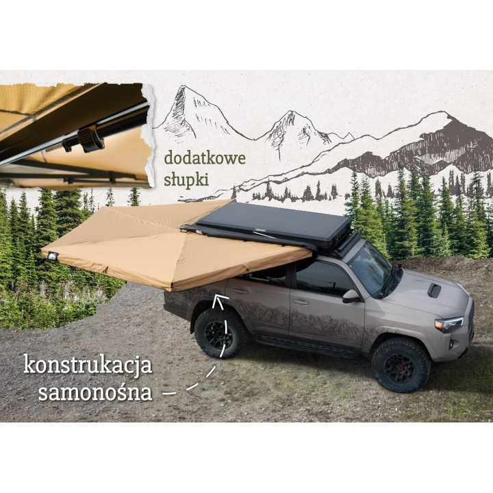 OFFLANDER MARKIZA SAMONOŚNA BATWING 270 L SAND PRAWA 2.5 M - ujęcie 22