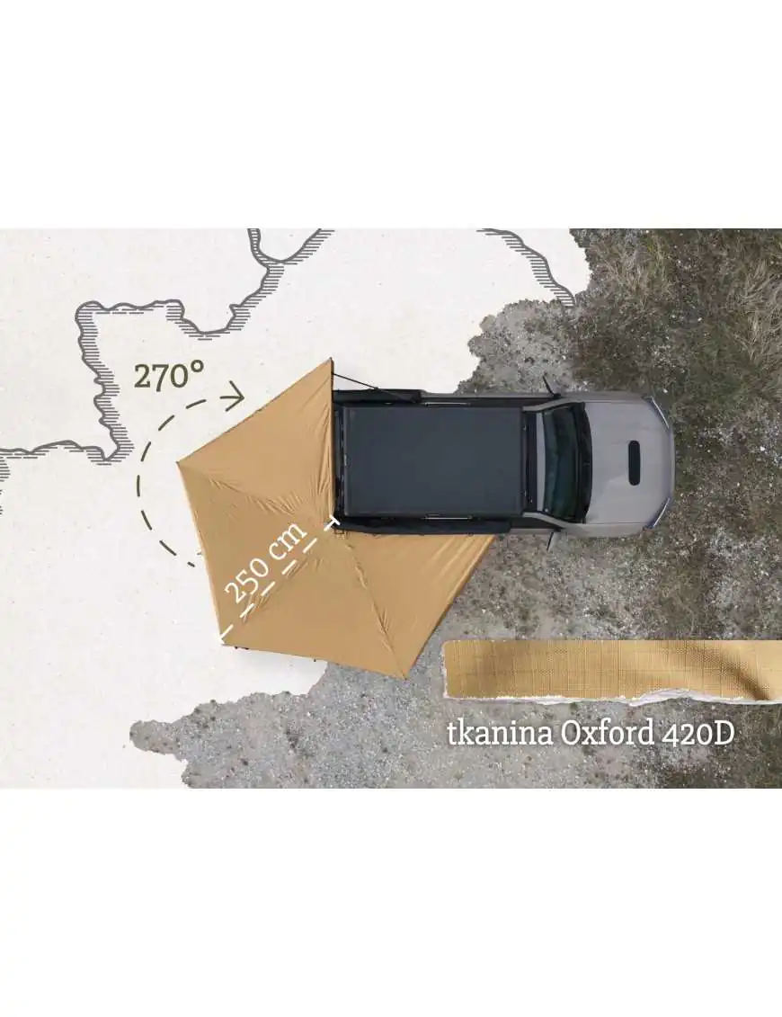 OFFLANDER MARKIZA SAMONOŚNA BATWING 270 L SAND PRAWA 2.5 M | Szekla4x4.pl