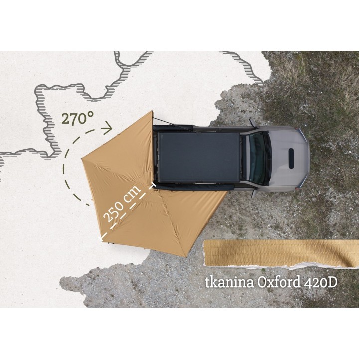 OFFLANDER MARKIZA SAMONOŚNA BATWING 270 L SAND PRAWA 2.5 M - ujęcie 23